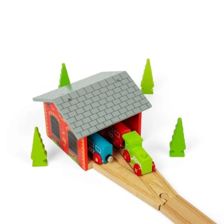 Bigjigs Rail Cihlové depo pro dva vláčky
