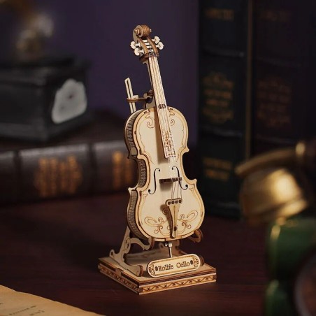 RoboTime dřevěné 3D puzzle Violoncello