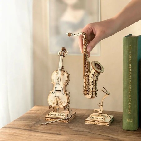 RoboTime dřevěné 3D puzzle Violoncello