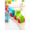 Bigjigs Rail Dřevěná vláčkodráha město a vesnice 91 dílů