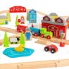Bigjigs Rail Dřevěná vláčkodráha město a vesnice 91 dílů