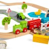 Bigjigs Rail Dřevěná vláčkodráha s venkovskou cestou 80 dílů