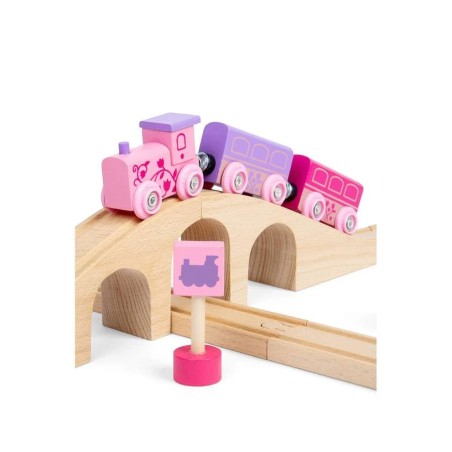 Bigjigs Rail Dřevěná vláčkodráha osmička pro princezny 35 dílů
