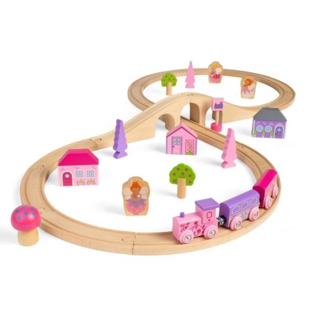 Bigjigs Rail Dřevěná vláčkodráha osmička pro princezny 35 dílů