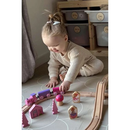 Bigjigs Rail Dřevěná vláčkodráha osmička pro princezny 35 dílů