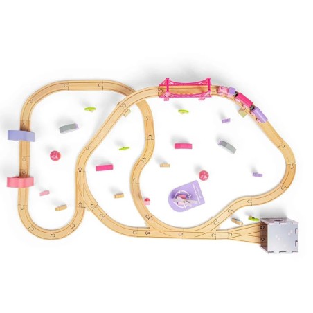 Bigjigs Rail Dřevěná velká vláčkodráha princezny