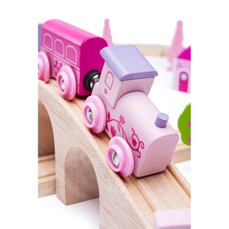 Bigjigs Rail Dřevěná velká vláčkodráha princezny