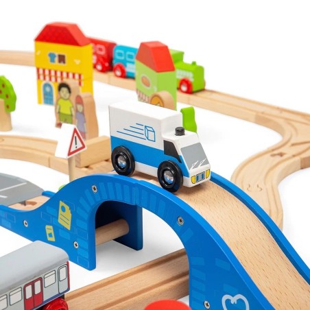 Bigjigs Rail Vláčkodráha a autodráha