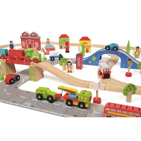 Bigjigs Rail Vláčkodráha a autodráha