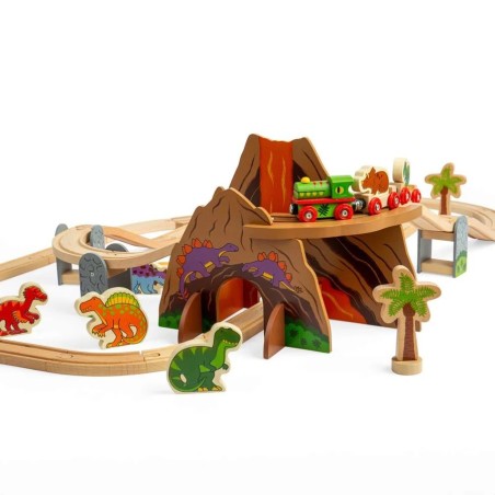 Bigjigs Rail Dřevěná vláčkodráha dinosauři