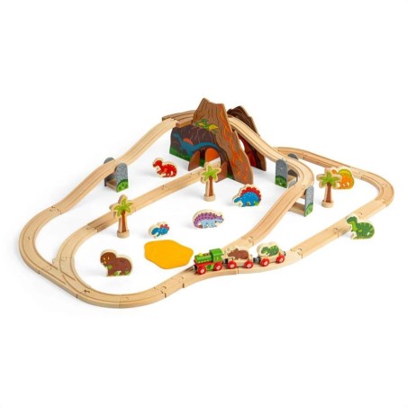 Bigjigs Rail Dřevěná vláčkodráha dinosauři