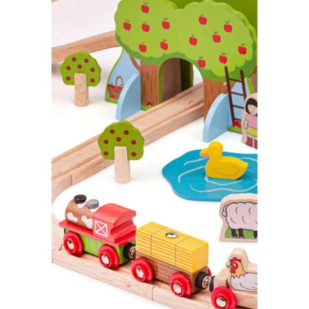 Bigjigs Rail Dřevěná vláčkodráha farma