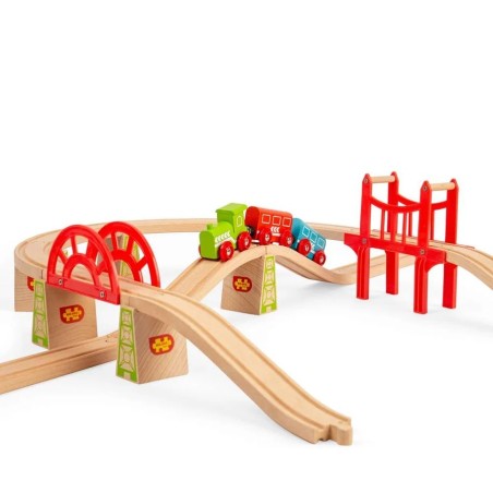 Bigjigs Rail Dřevěné koleje set most 18 dílů