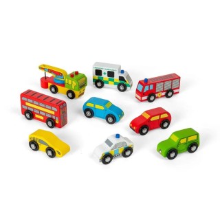 Bigjigs Rail Dřevěné autodráhy sada aut