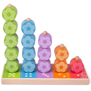 Bigjigs Baby Nasazování barevných květinek