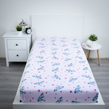 Jerry Fabrics Dětské prostěradlo Lilo and Stitch Pink Stars 90x200x25 cm