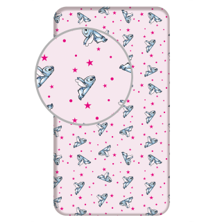 Jerry Fabrics Dětské prostěradlo Lilo and Stitch Pink Stars 90x200x25 cm