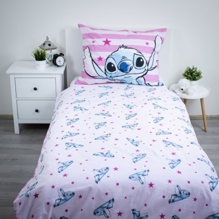 Jerry Fabrics Dětské povlečení Lilo a Stitch Pink Stars 140x200, 70x90 cm