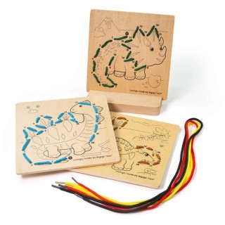 Bigjigs Toys Provlékání podle čísel Dinosauři