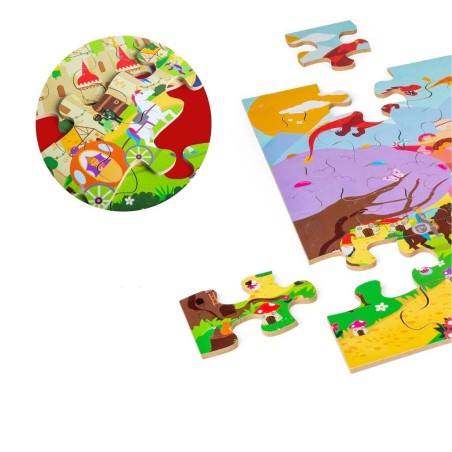 Bigjigs Toys Dřevěné puzzle Fantasy svět