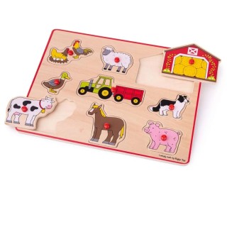 Bigjigs Toys Dřevěné vkládací puzzle farma
