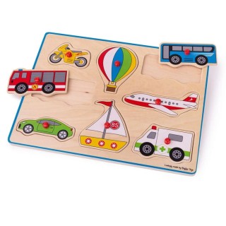 Bigjigs Toys vkládací puzzle dopravní prostředky