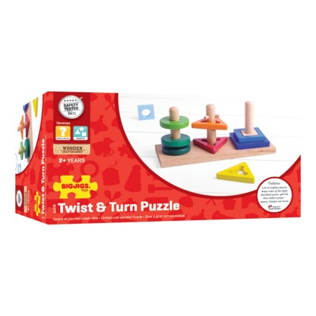 Bigjigs Toys Dřevěná hračka Nasaď a otoč