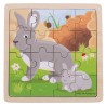 Bigjigs Toys Dřevěné puzzle králík s králíčkem
