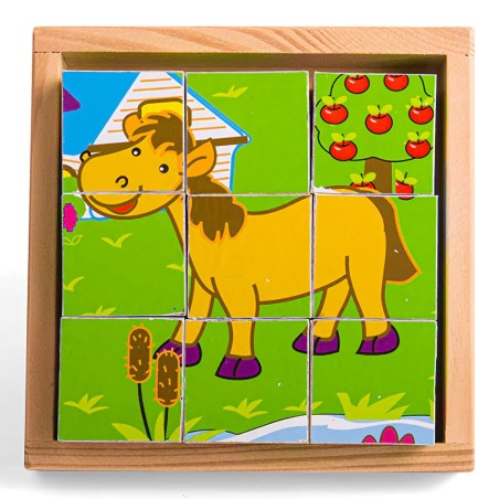 Bigjigs Toys Obrázkové kostky Zvířátka 9 kostek