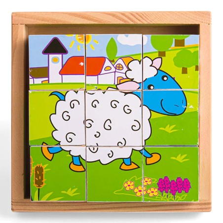 Bigjigs Toys Obrázkové kostky Zvířátka 9 kostek