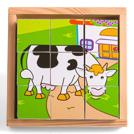 Bigjigs Toys Obrázkové kostky Zvířátka 9 kostek