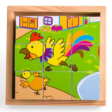Bigjigs Toys Obrázkové kostky Zvířátka 9 kostek