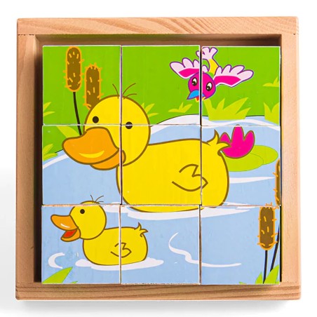Bigjigs Toys Obrázkové kostky Zvířátka 9 kostek