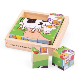 Bigjigs Toys Obrázkové kostky Zvířátka 9 kostek