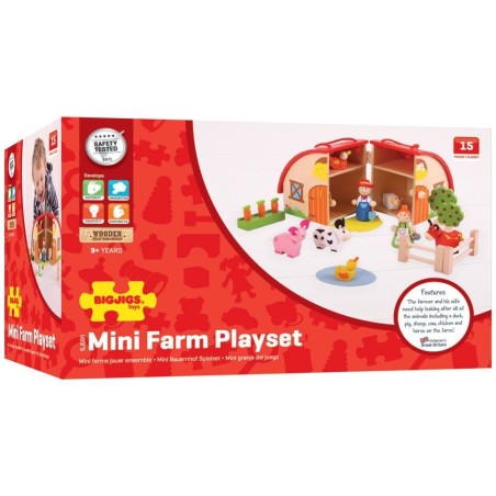 Bigjigs Toys Dřevěná farma v kufříku