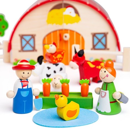 Bigjigs Toys Dřevěná farma v kufříku