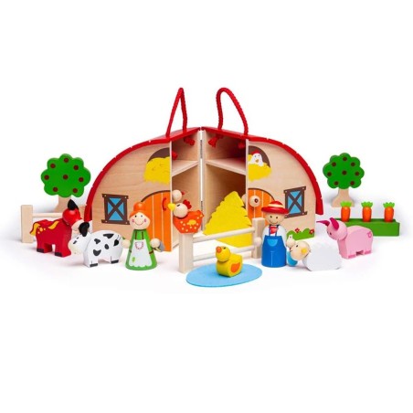 Bigjigs Toys Dřevěná farma v kufříku