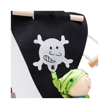 Bigjigs Toys Dřevěná pirátská loď s piráty