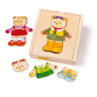 Bigjigs Toys Oblékací puzzle pan medvěd