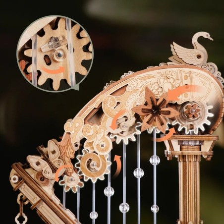 RoboTime 3D mechanická skládačka hrací skříňky Kouzelná harfa