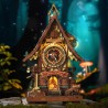 RoboTime 3D dřevěná mechanická skládačka Kukačkové hodiny barevné