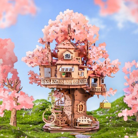 RoboTime 3D dřevěná skládačka Domeček na stromě Sakura