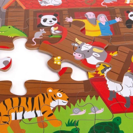 Bigjigs Toys Podlahové puzzle Noemova archa 48 dílků