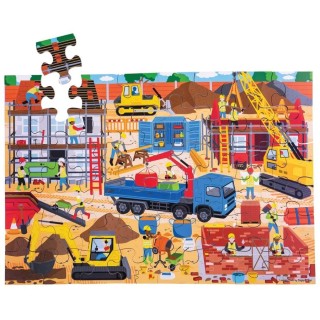 Bigjigs Toys Podlahové puzzle Staveniště 48 dílků