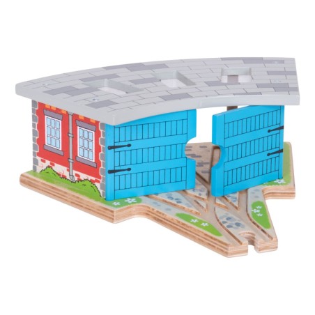 Bigjigs Rail Trojité dřevěné depo s vraty