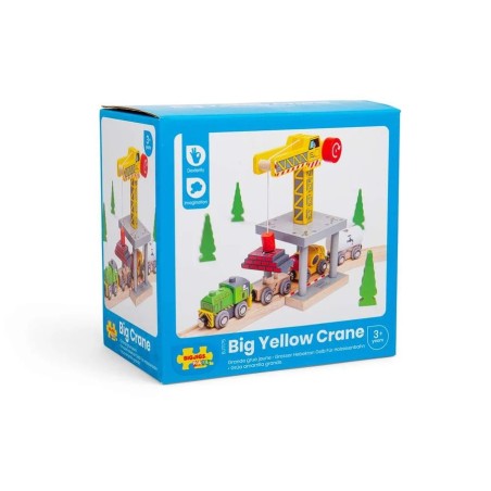 Bigjigs Rail Velký jeřáb žlutý