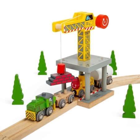 Bigjigs Rail Velký jeřáb žlutý