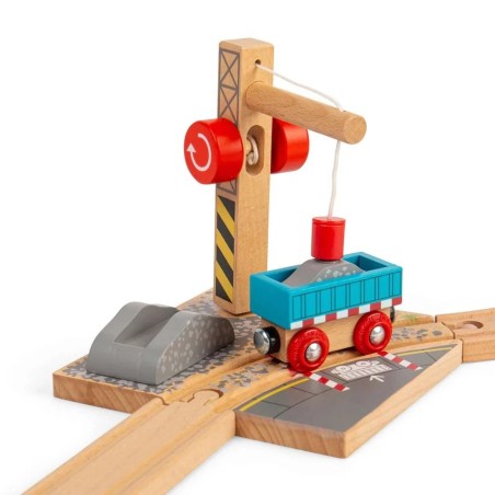 Bigjigs Rail Jeřáb se štěrkem