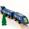 Bigjigs Rail Dřevěný rychlík High Speed 1 modrý