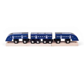 Bigjigs Rail Dřevěný rychlík High Speed 1 modrý